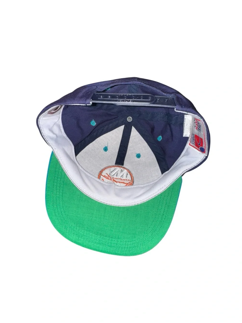 New York Islanders NHL Snapback Hat Teal Brim Navy Crown